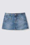 2004 Tommy Jeans Lowrise Denim Mini Skirt