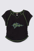 Y2K Harley Ruched Side Baby Tee