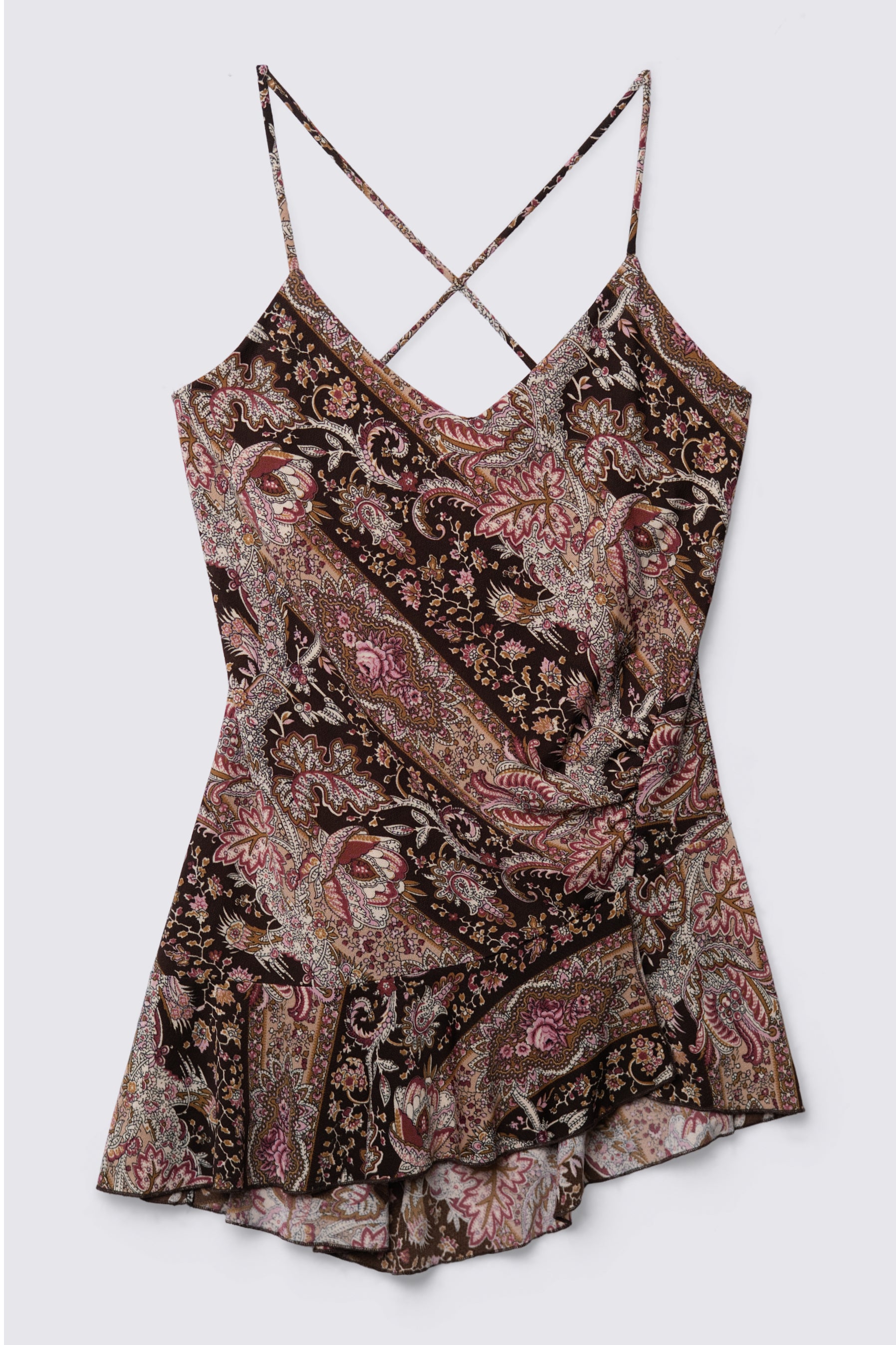 Y2K Janette Asymmetric Paisley Cami Top