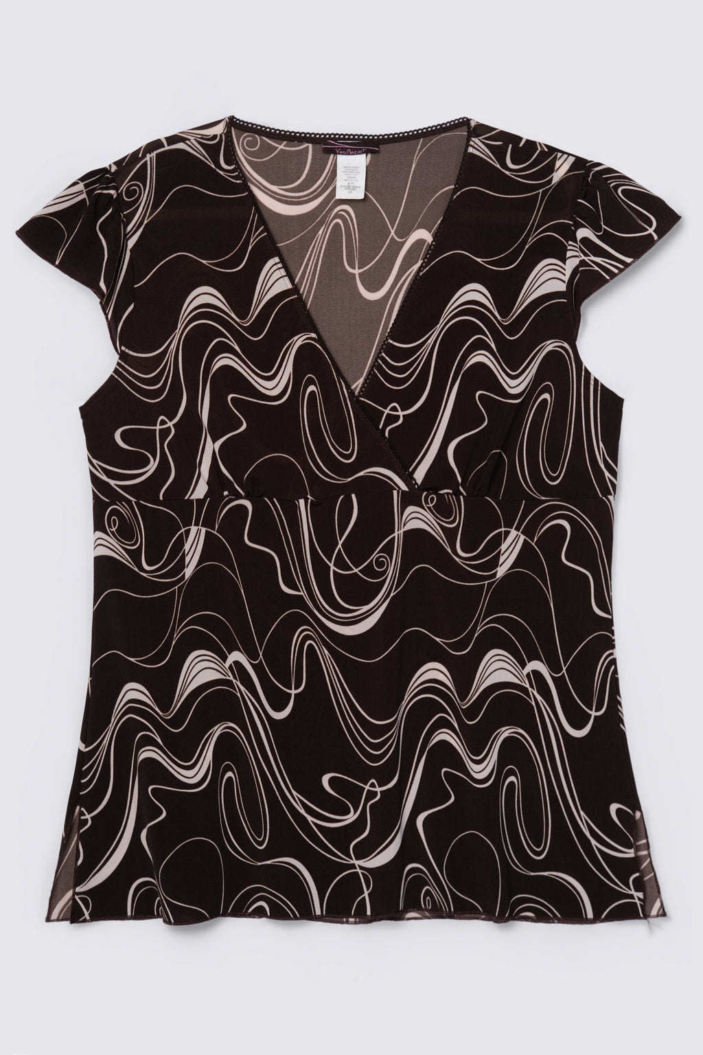 Y2K Swirl Print Babydoll Top