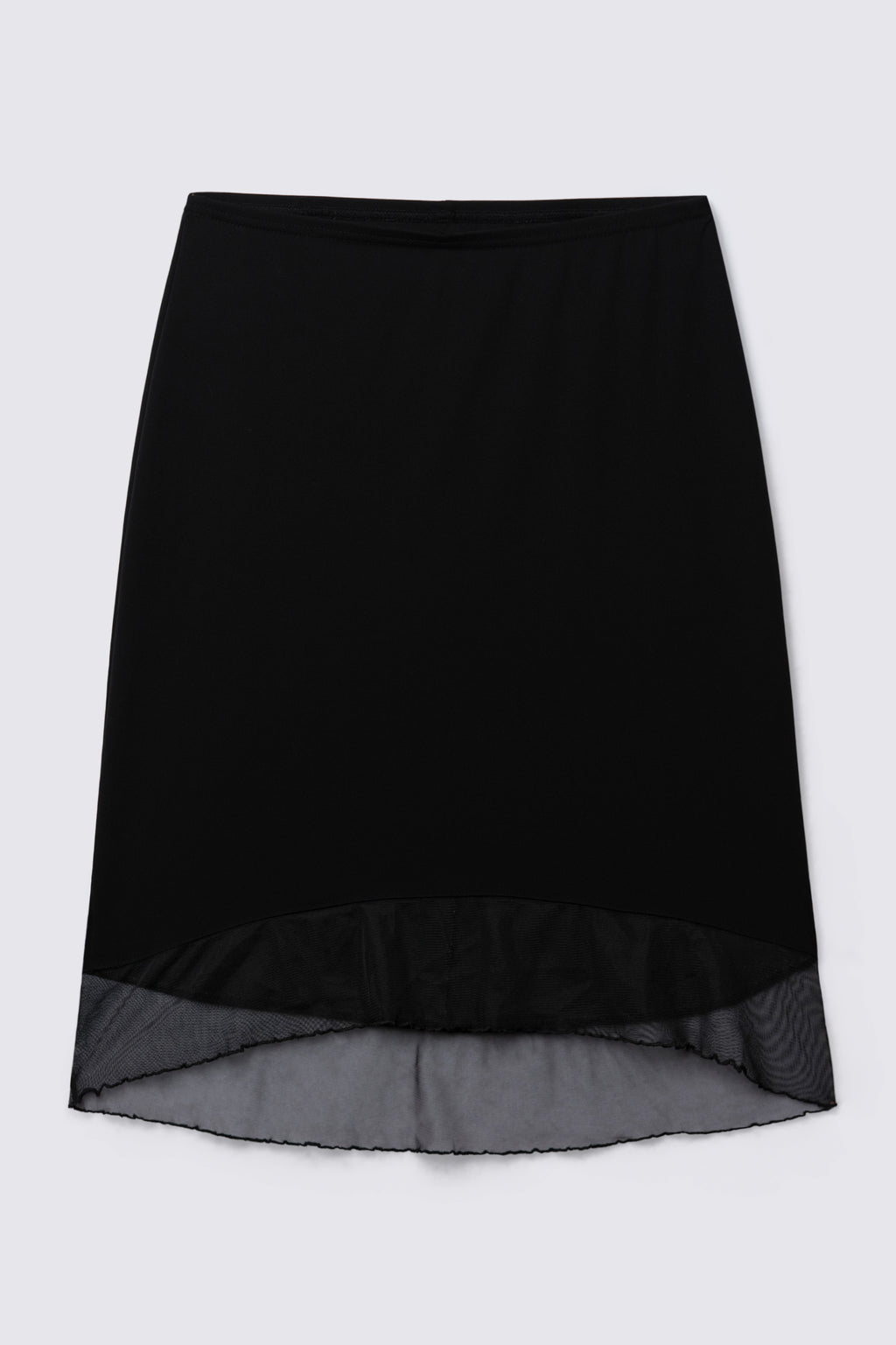 Y2K Exact Change Stretchy Mesh Slip Skirt