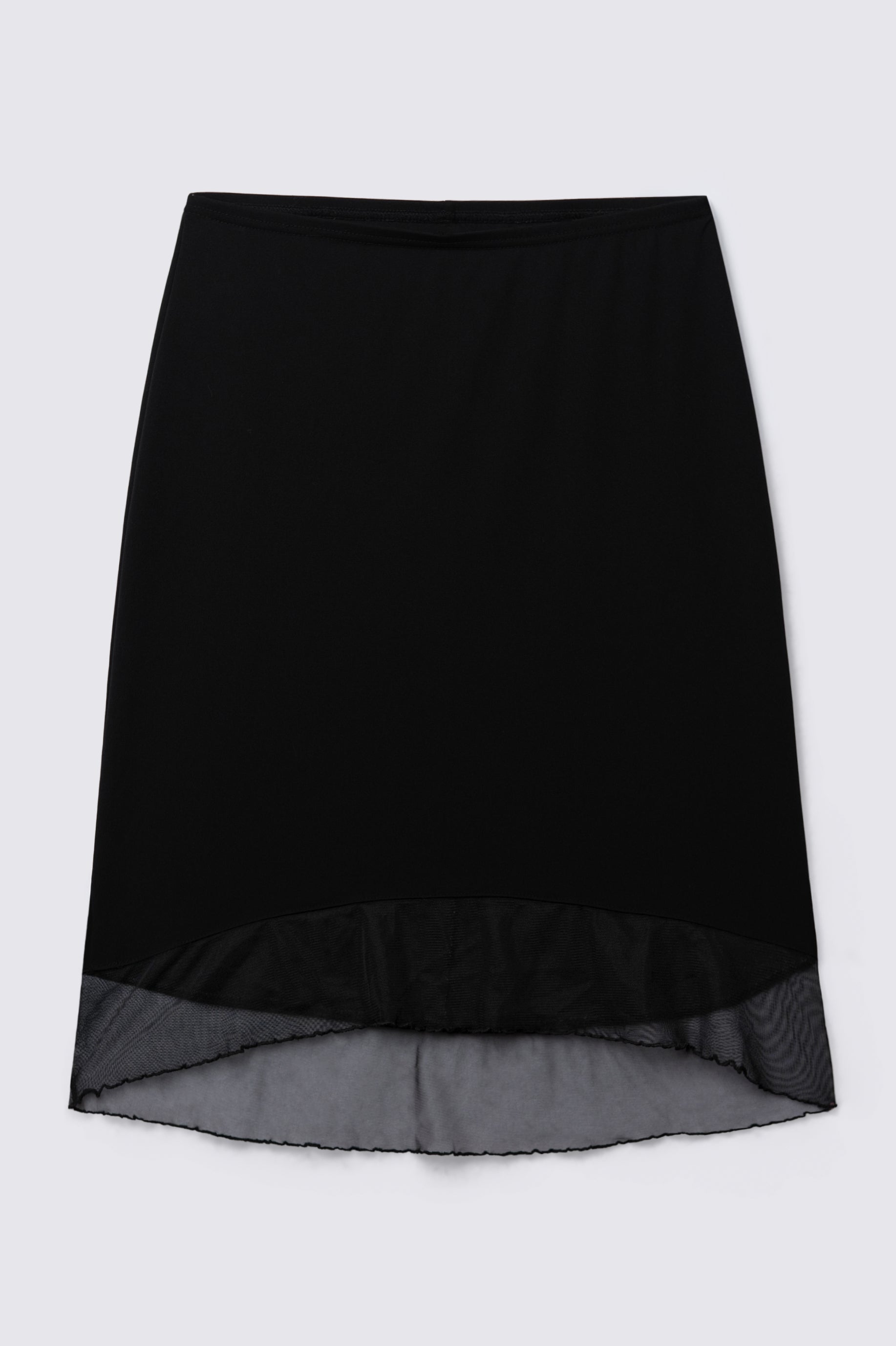 Y2K Exact Change Stretchy Mesh Slip Skirt