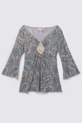 Y2K Xhilaration Sheer Bell Sleeve Fairy Top