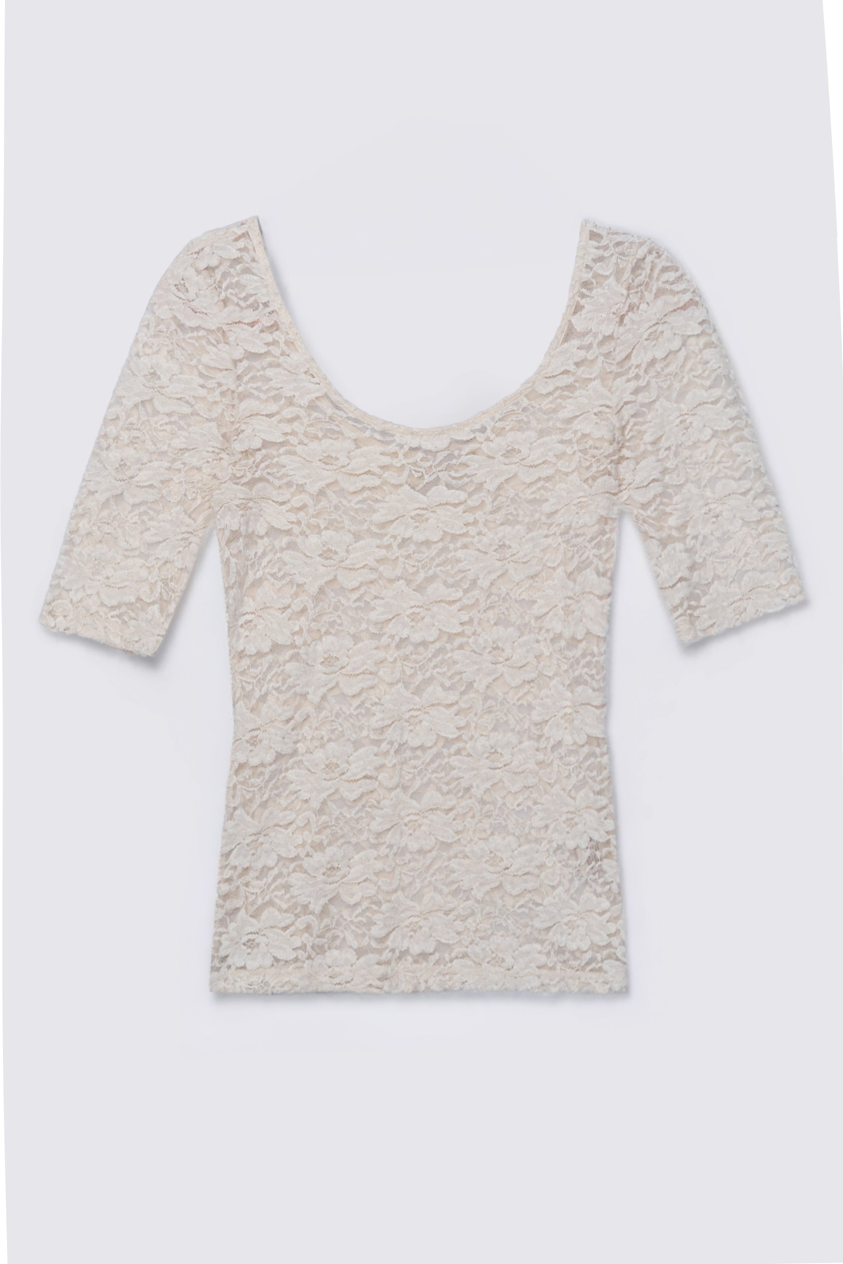 00s Mudd Stretchy Lace Scoop Neck Top