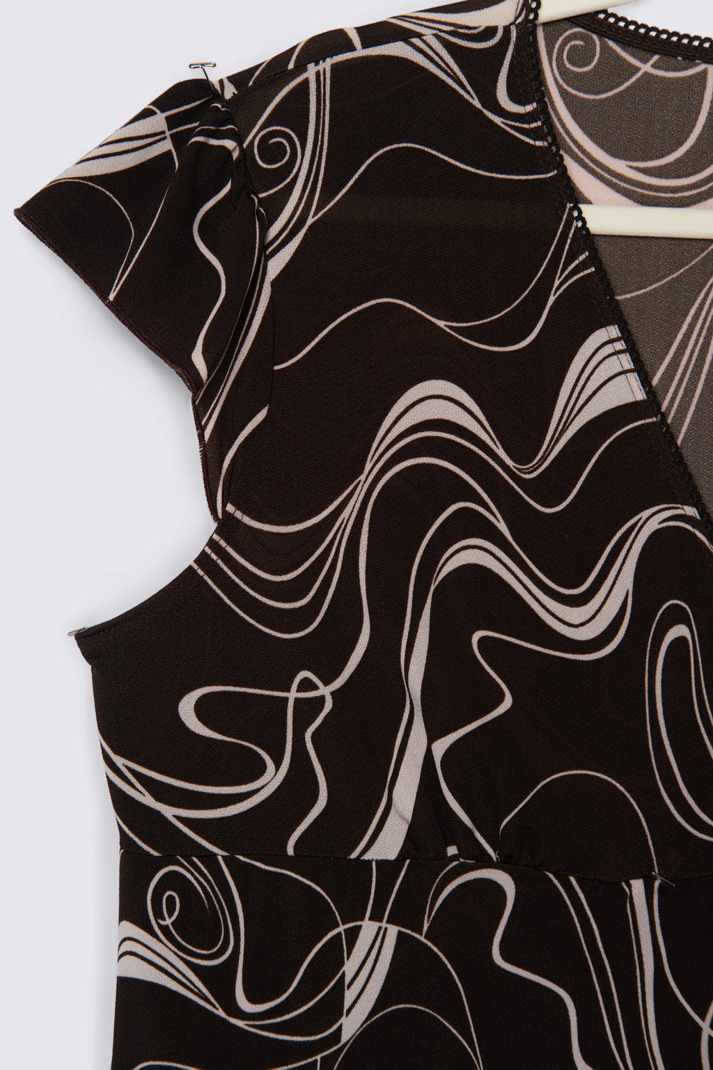 Y2K Swirl Print Babydoll Top