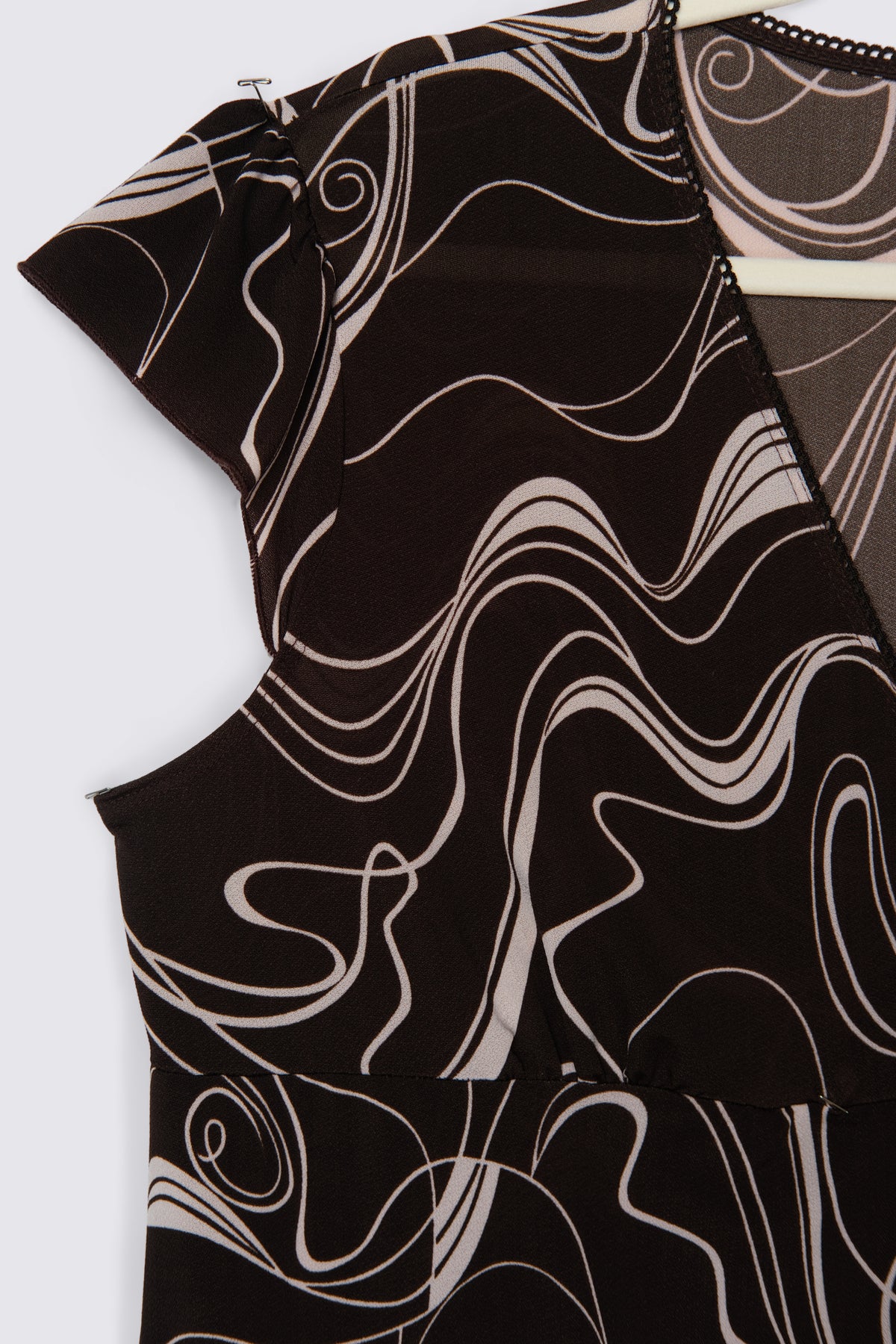 Y2K Swirl Print Babydoll Top
