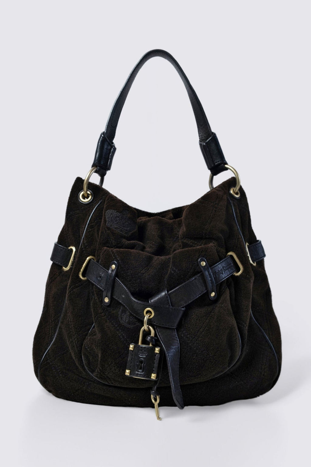 Y2K Juicy Couture Lock & Key Terry Cloth Hobo Bag