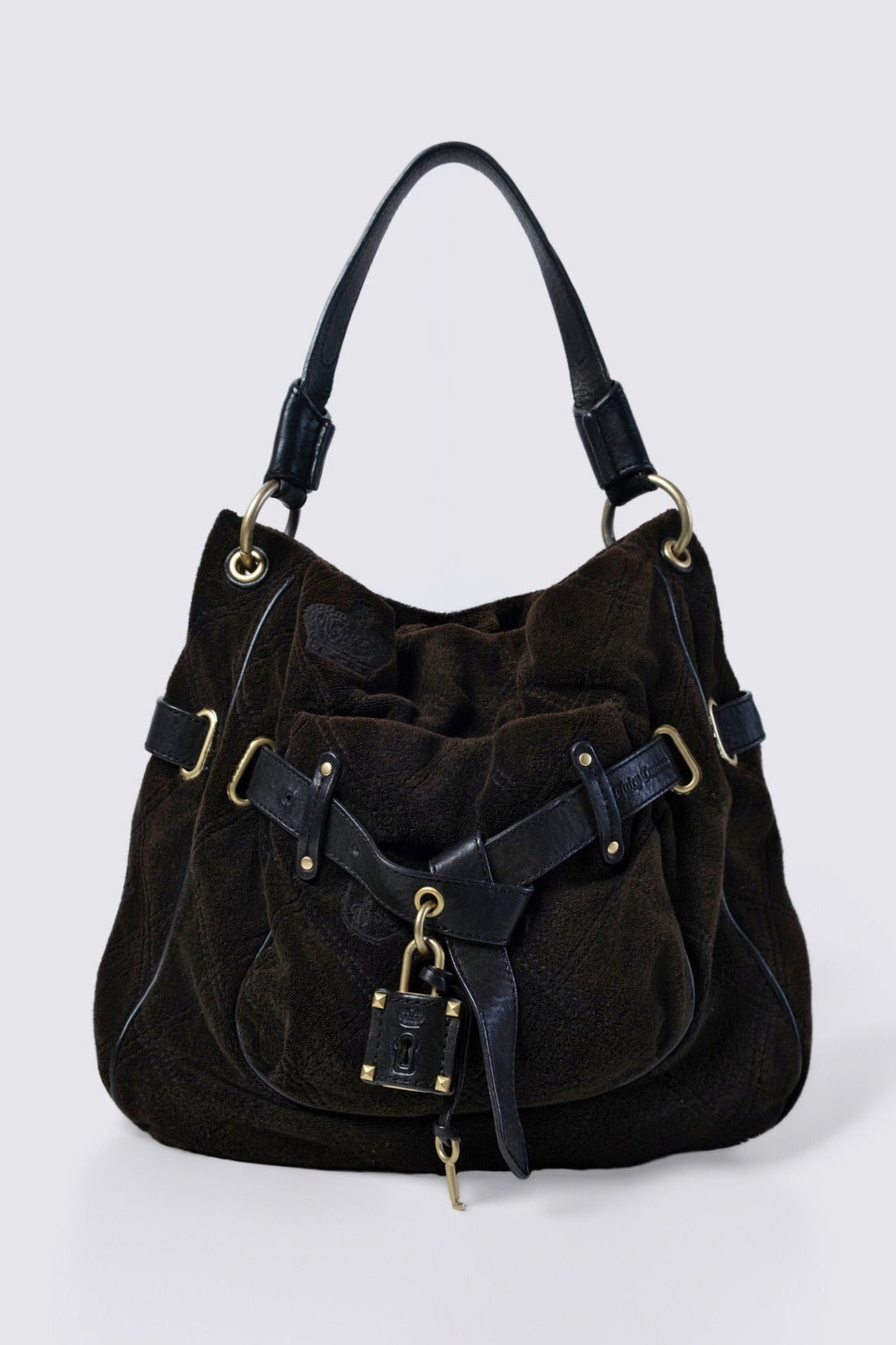 Y2K Juicy Couture Lock & Key Terry Cloth Hobo Bag