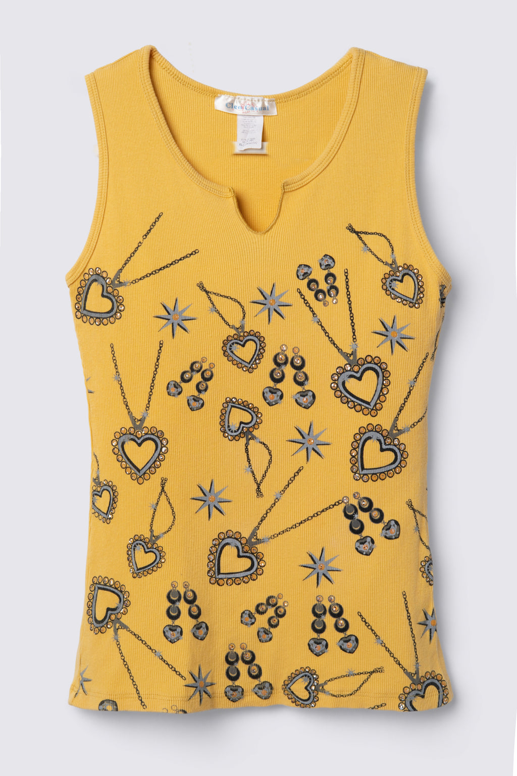 Y2K Bling Print Ribbed Tank