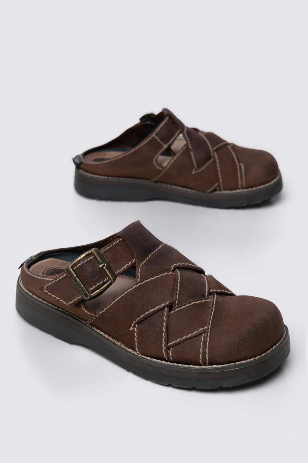 Y2K Candies Woven Leather Clogs