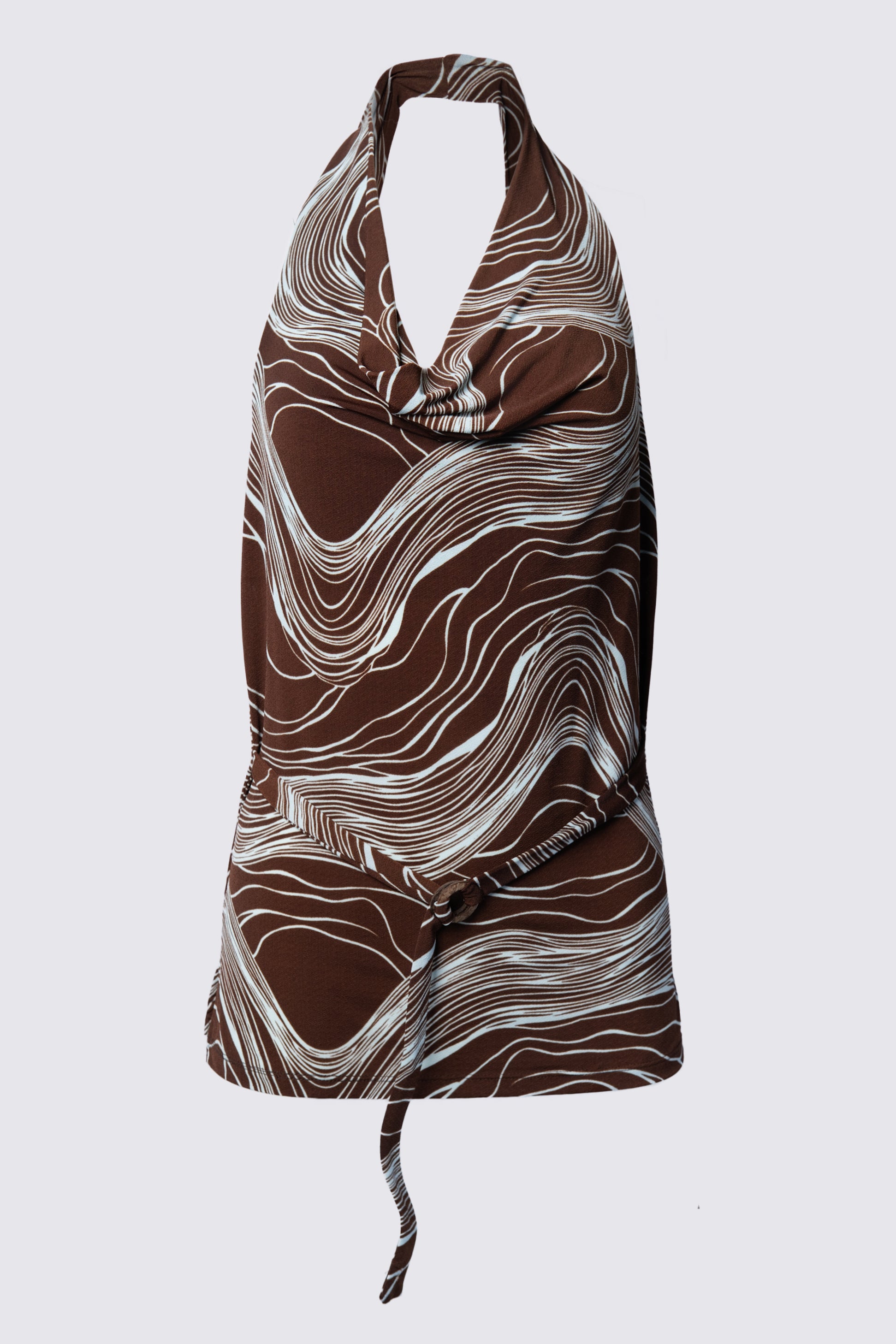 Y2K Papaya Belted Halter Top