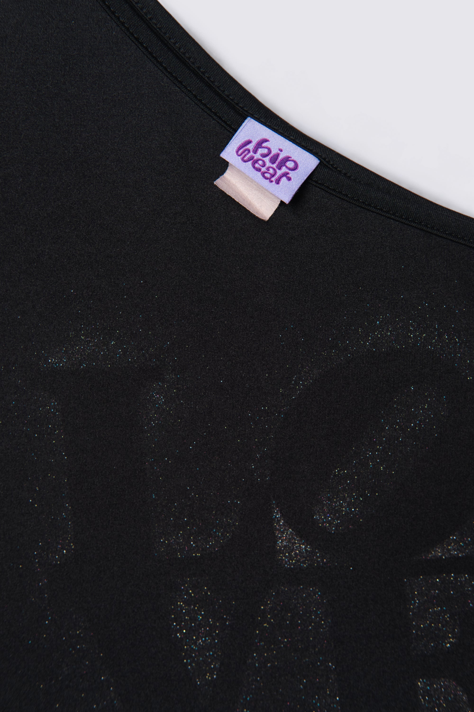 Y2K Hipwear Glitter Love One Shoulder Top