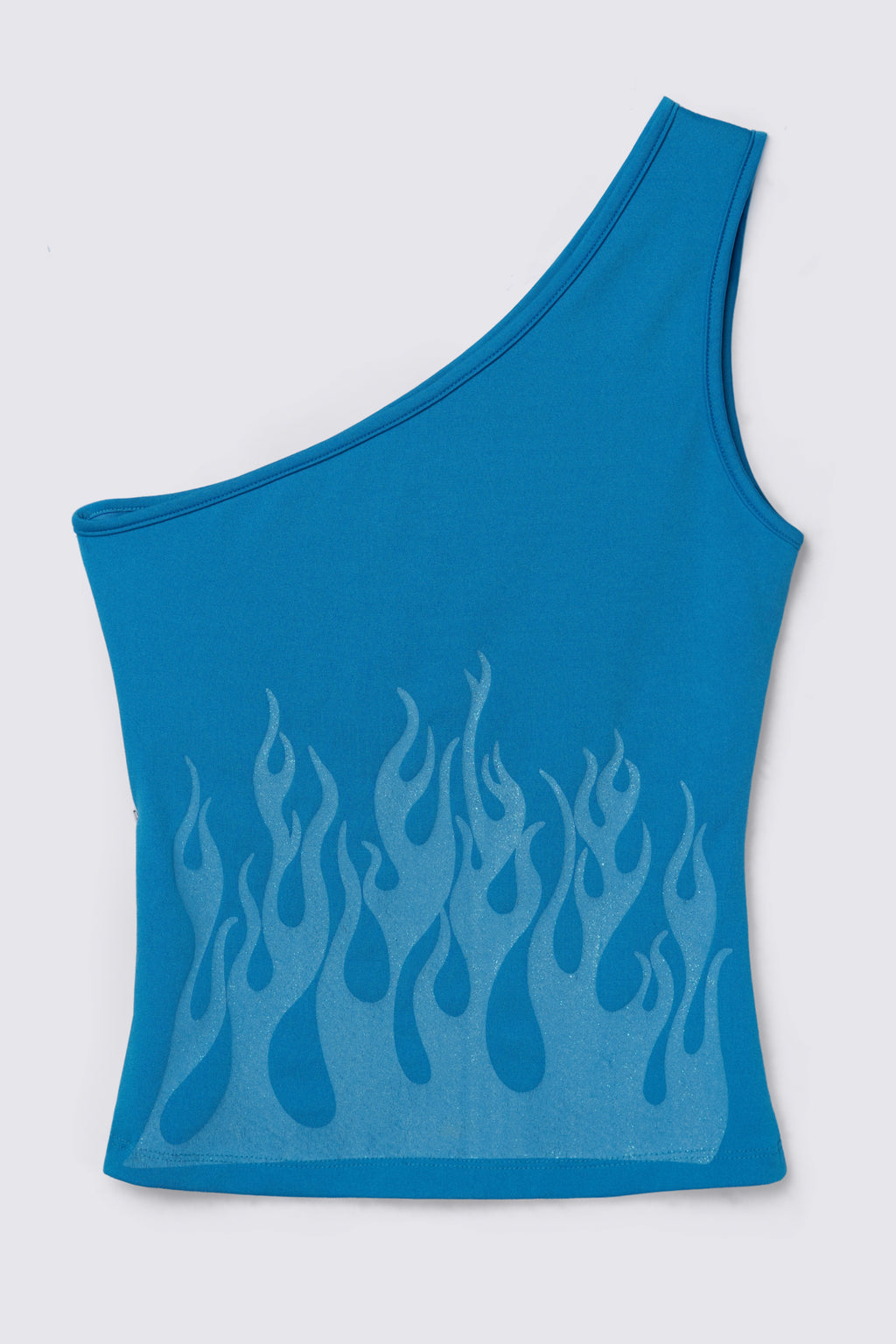 Y2K Delia's Glitter Flames One Shoulder Top