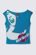 Y2K Miss Sixty Rock Days 85 Cropped Graphic Tee
