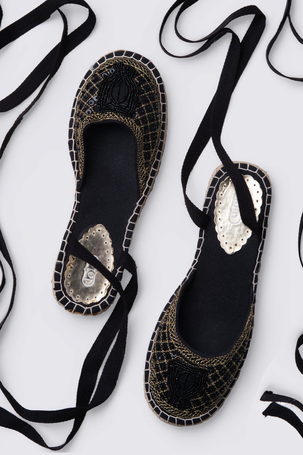 Y2K Beaded Espadrille Ballet Flats