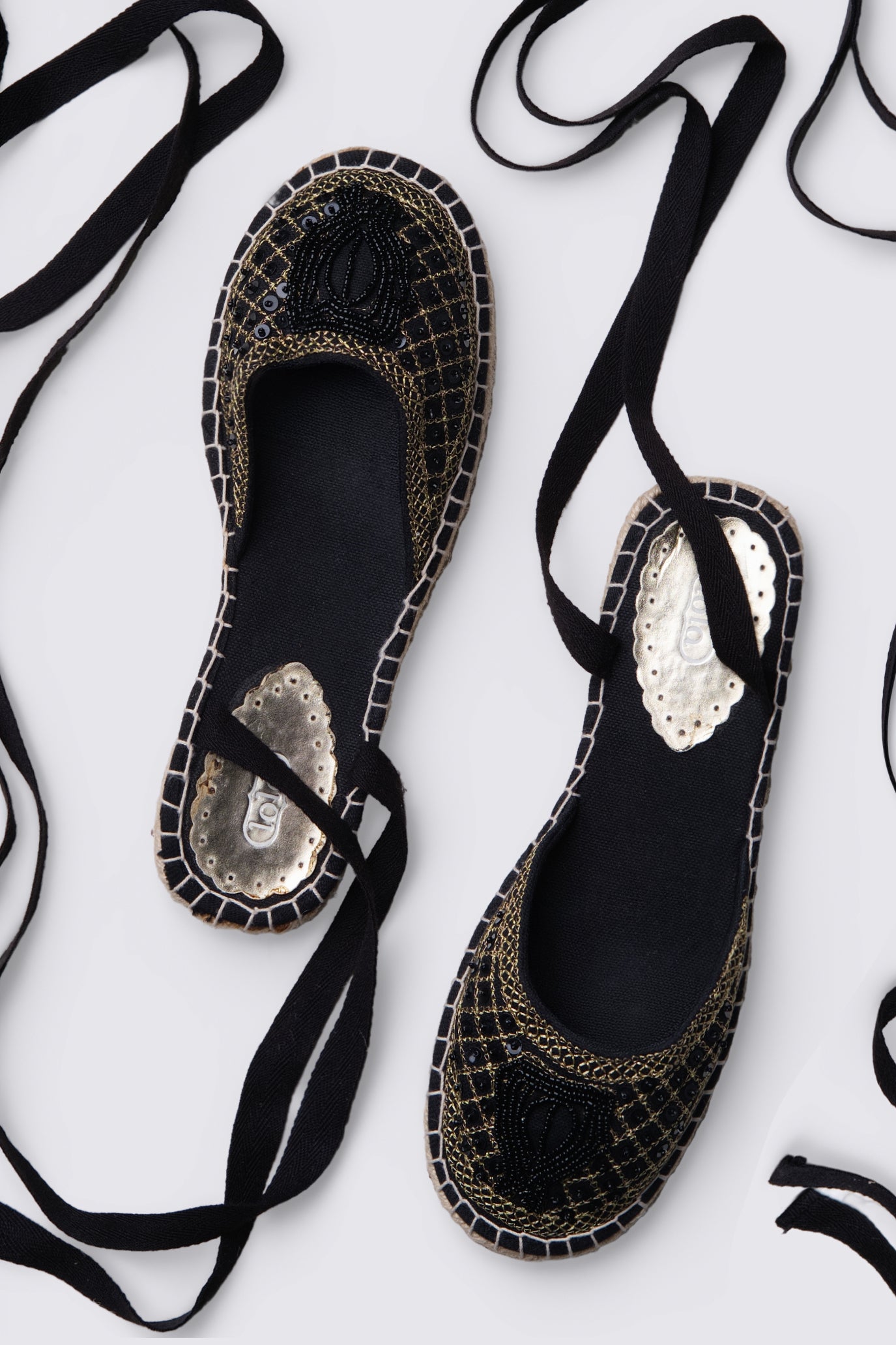 Y2K Beaded Espadrille Ballet Flats