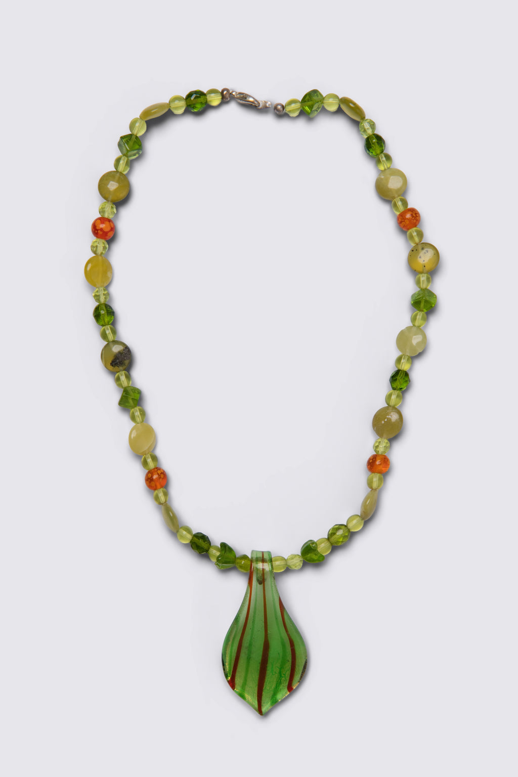 Y2K Green & Orange Glass Pendant