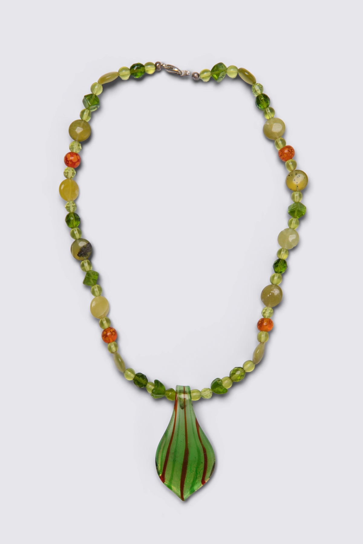 Y2K Green & Orange Glass Pendant