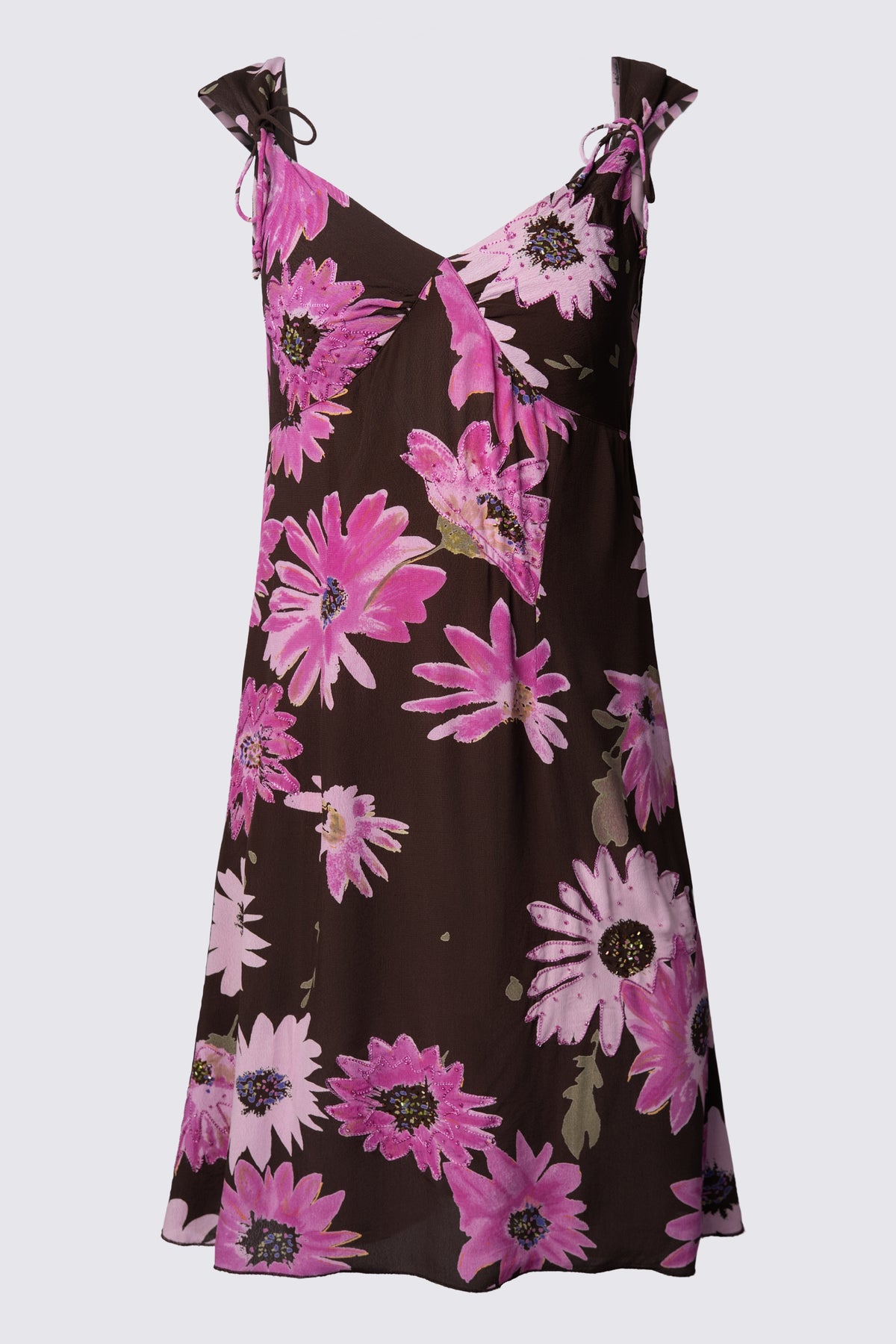 Y2K RAG Beaded Rayon Babydoll Dress