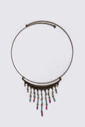 Y2K Antique Brass Beaded Fringe Collar Necklace