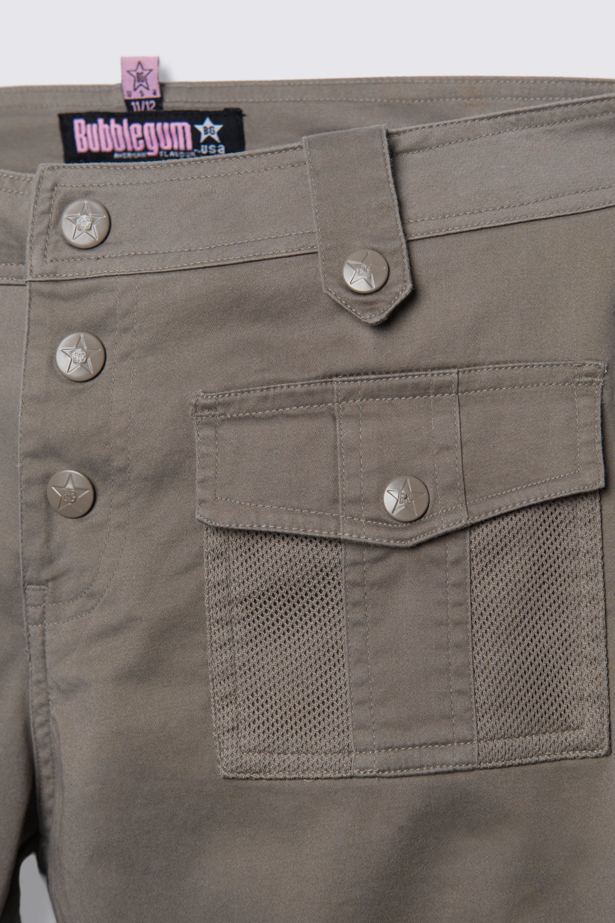 Y2K Bubblegum Snap Pocket Flare Trousers