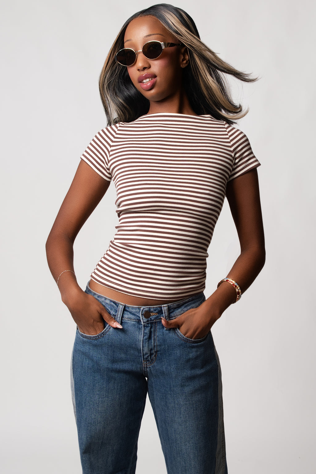 Belinda Boat Neck Baby Tee