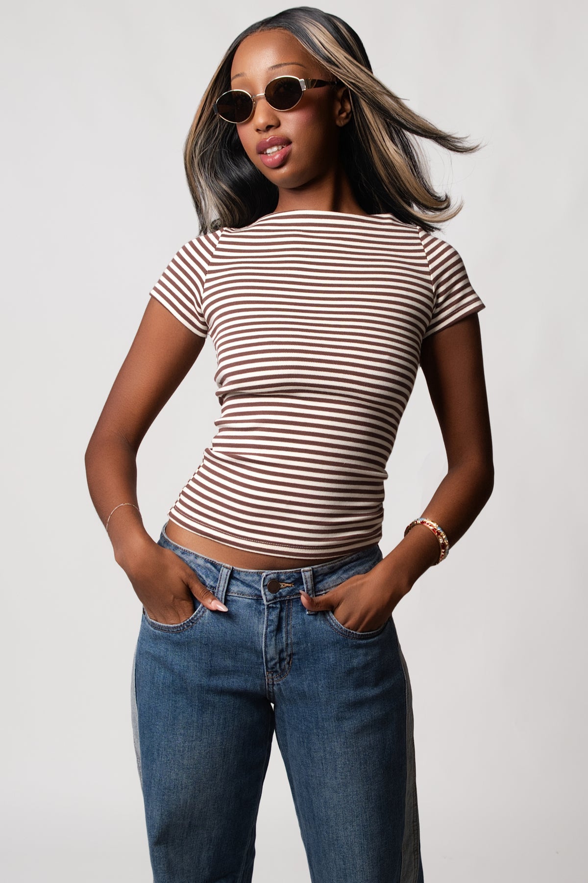 Belinda Boat Neck Baby Tee