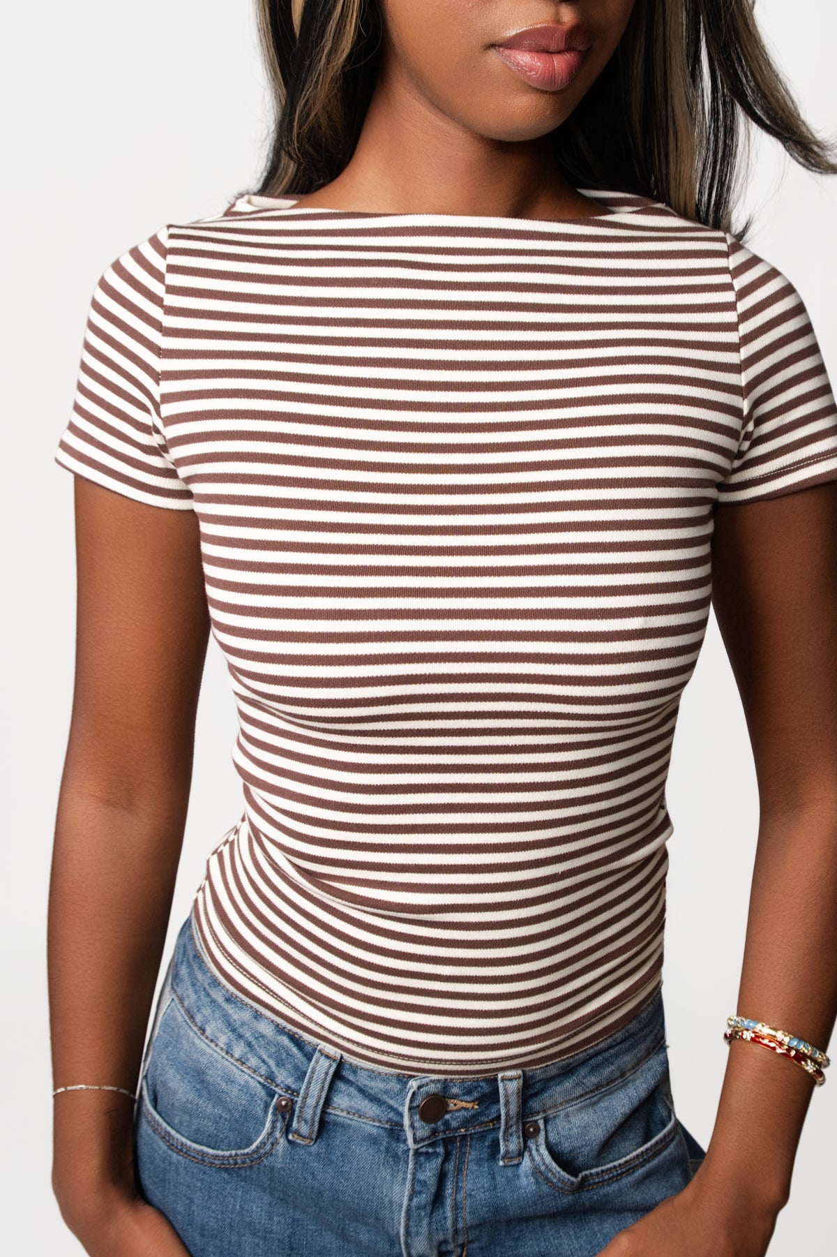 Belinda Boat Neck Baby Tee