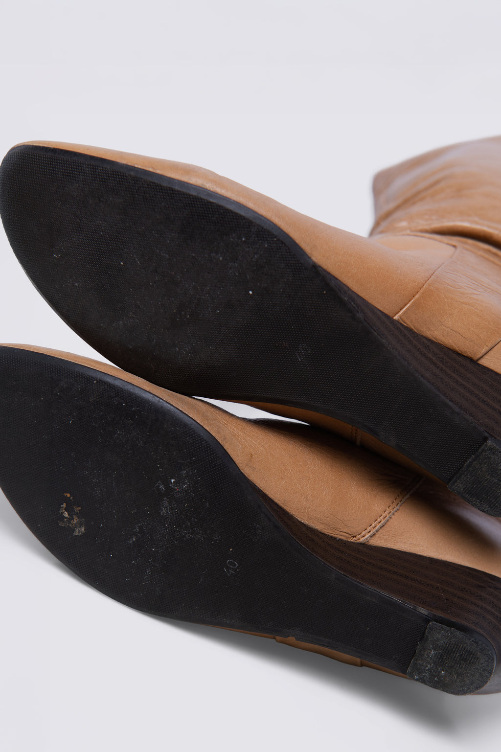 00s Aldo Slouchy Leather Wedge Heel Boots