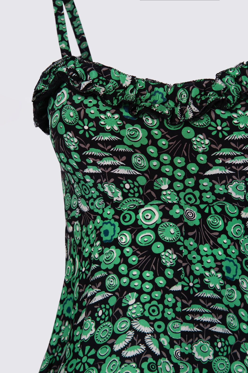 2006 Anna Sui Runway Floral Print Midi Dress