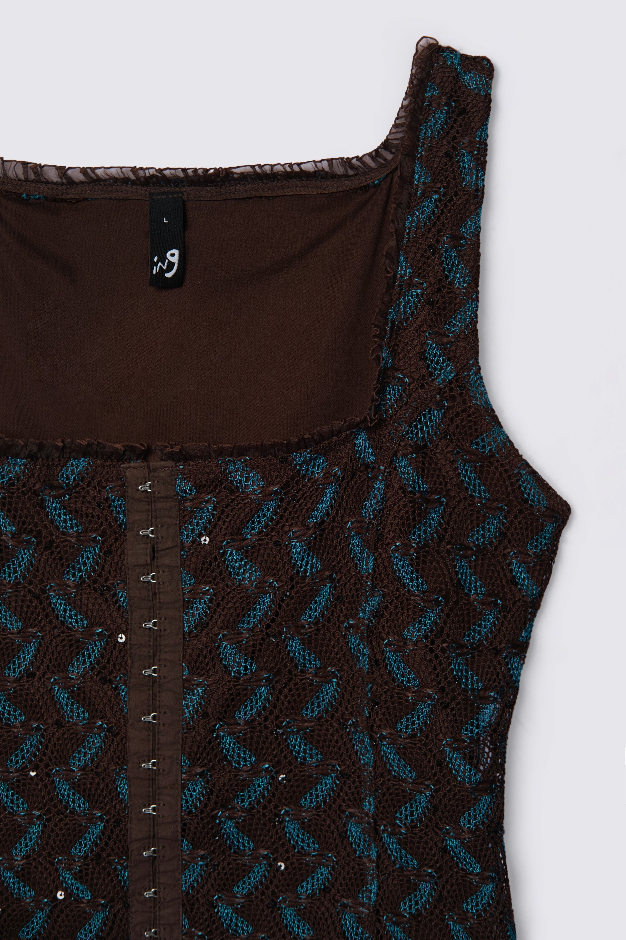Y2K Shimmery Woven Corset Top