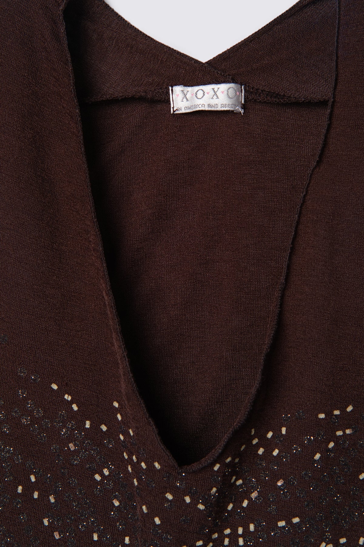 Y2K XOXO Mesh Glitter Top