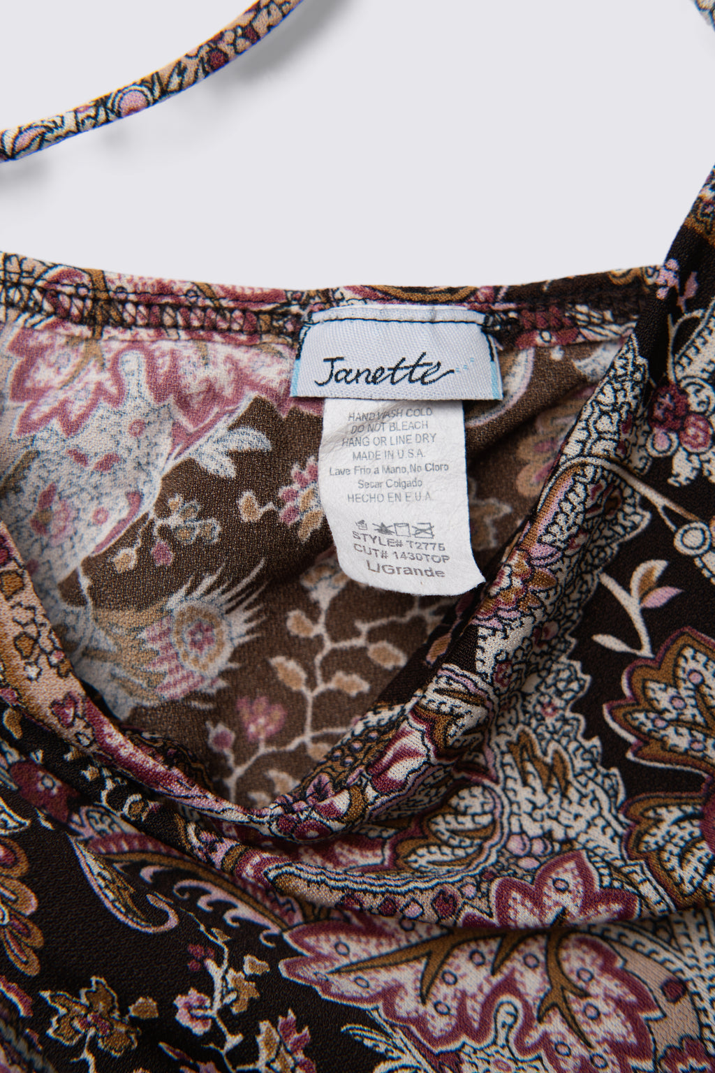Y2K Janette Asymmetric Paisley Cami Top