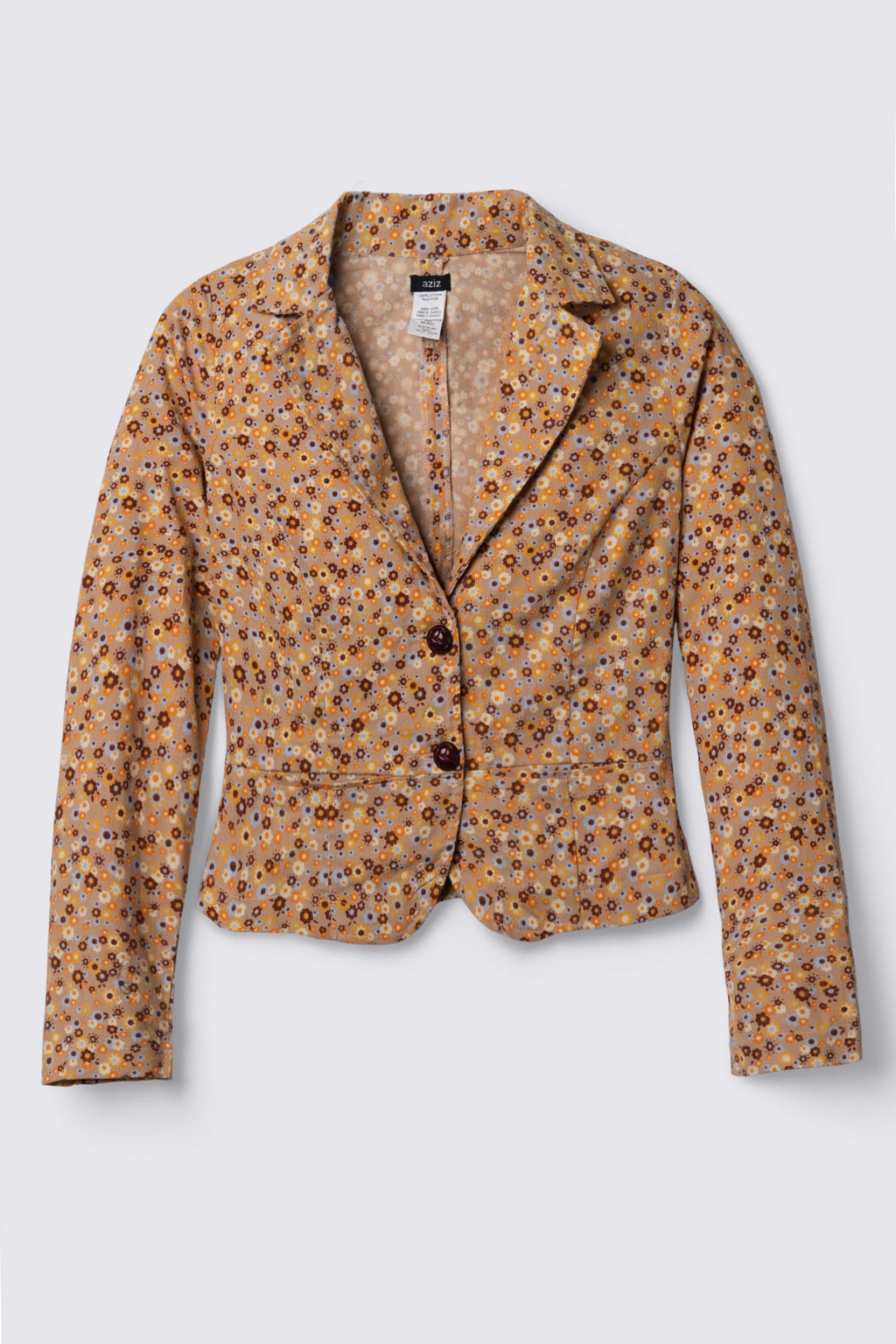 Y2K Floral Print Corduroy Jacket