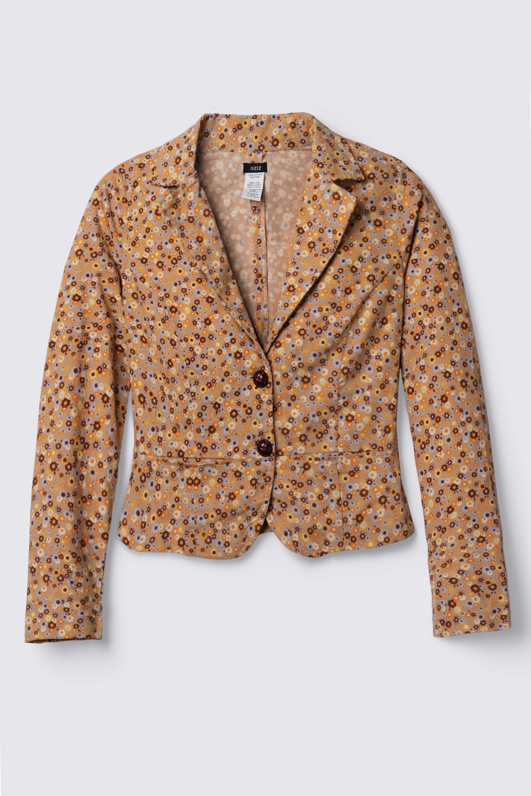 Y2K Floral Print Corduroy Jacket