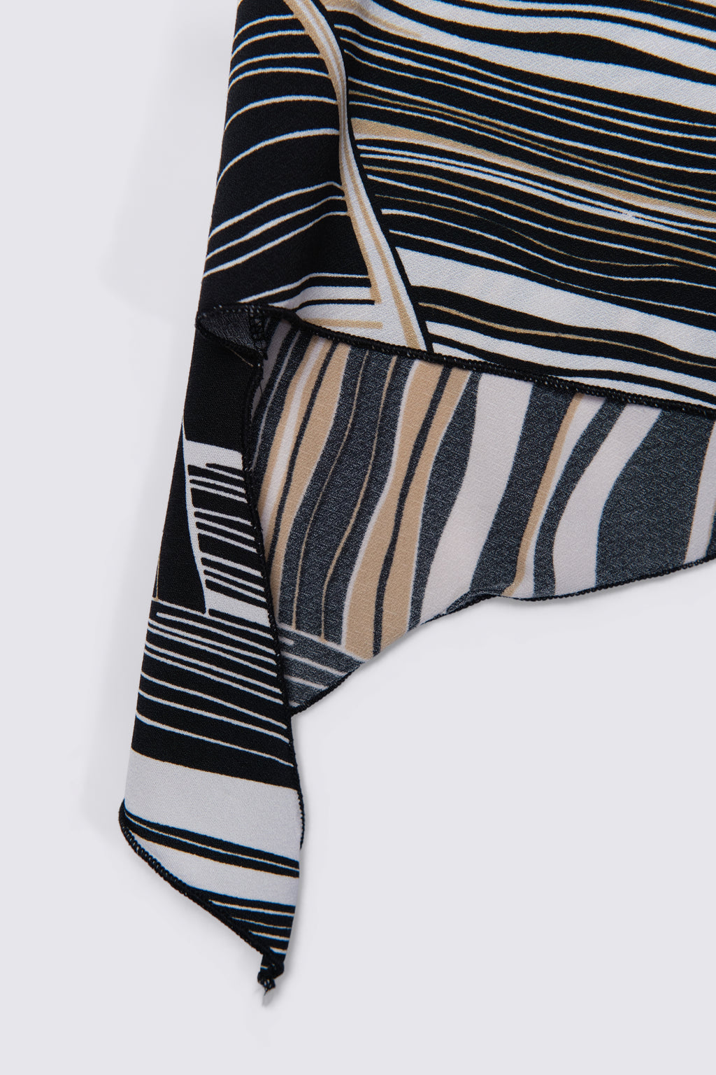Y2K Asymmetric Hem Swirl Print Top