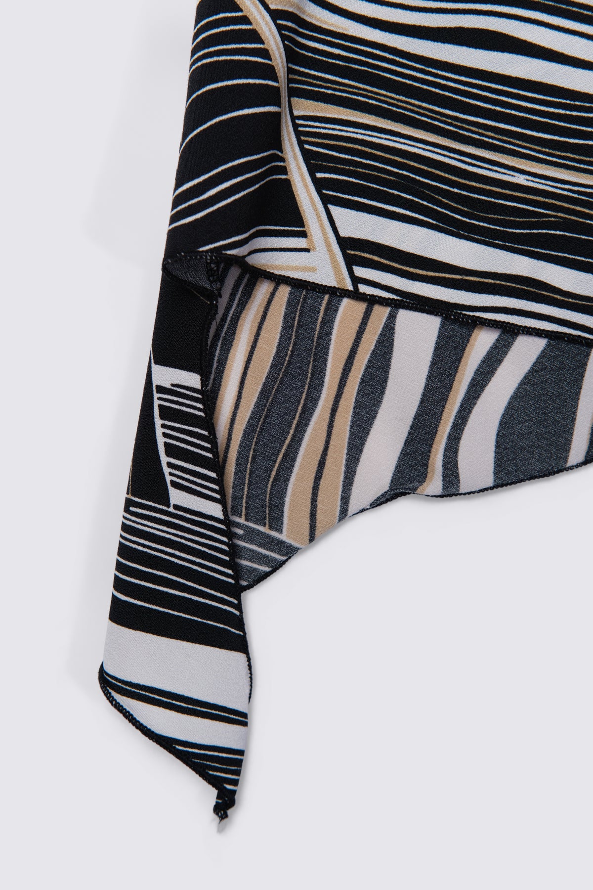 Y2K Asymmetric Hem Swirl Print Top