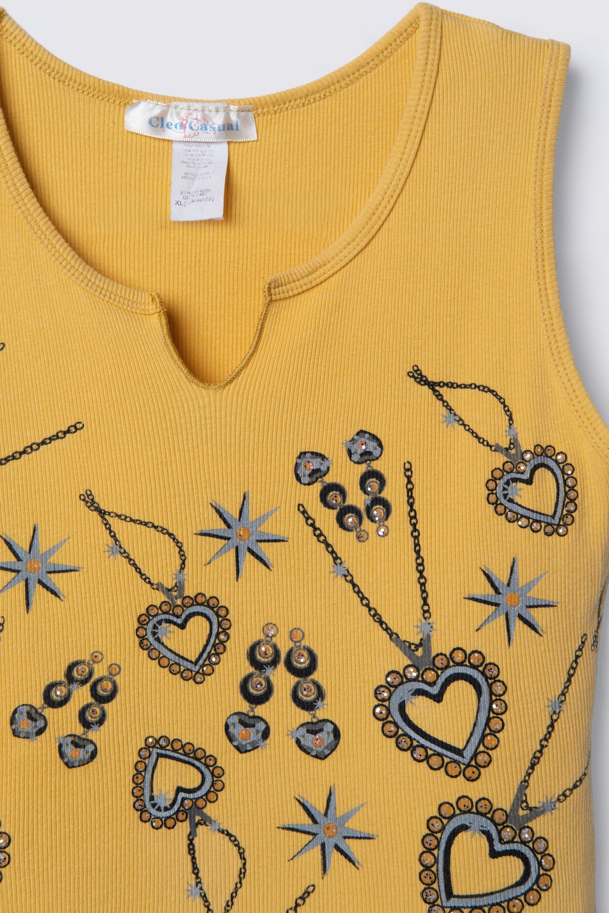 Y2K Bling Print Ribbed Tank