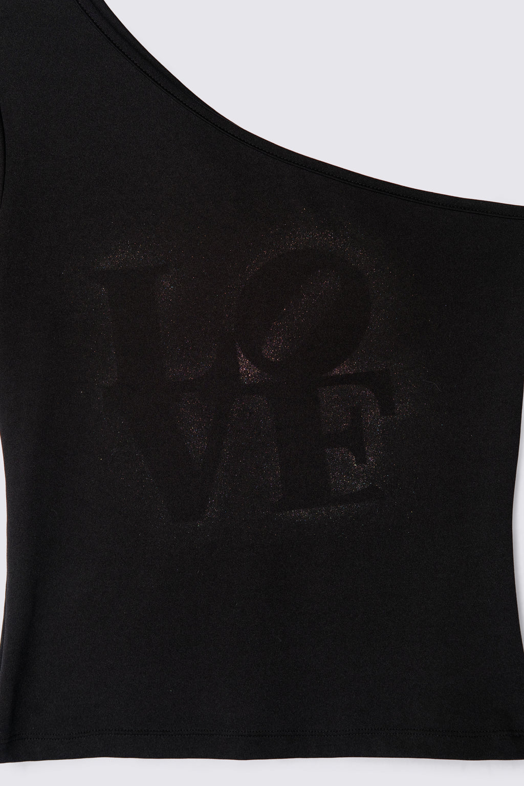Y2K Hipwear Glitter Love One Shoulder Top