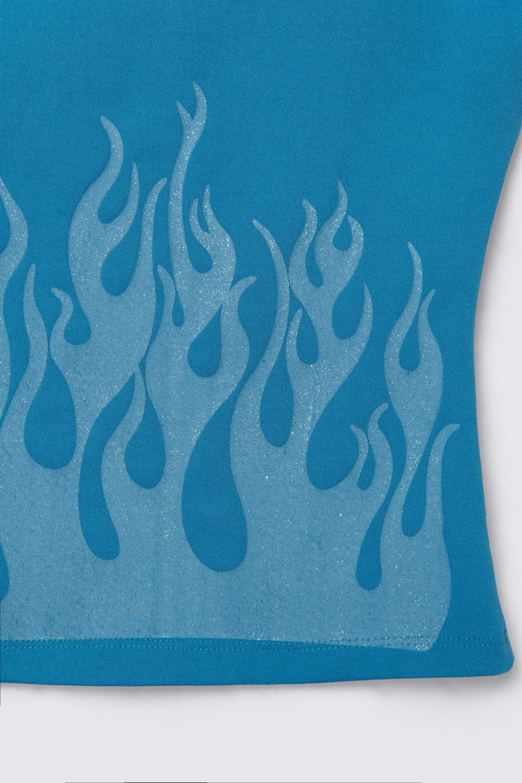 Y2K Delia's Glitter Flames One Shoulder Top