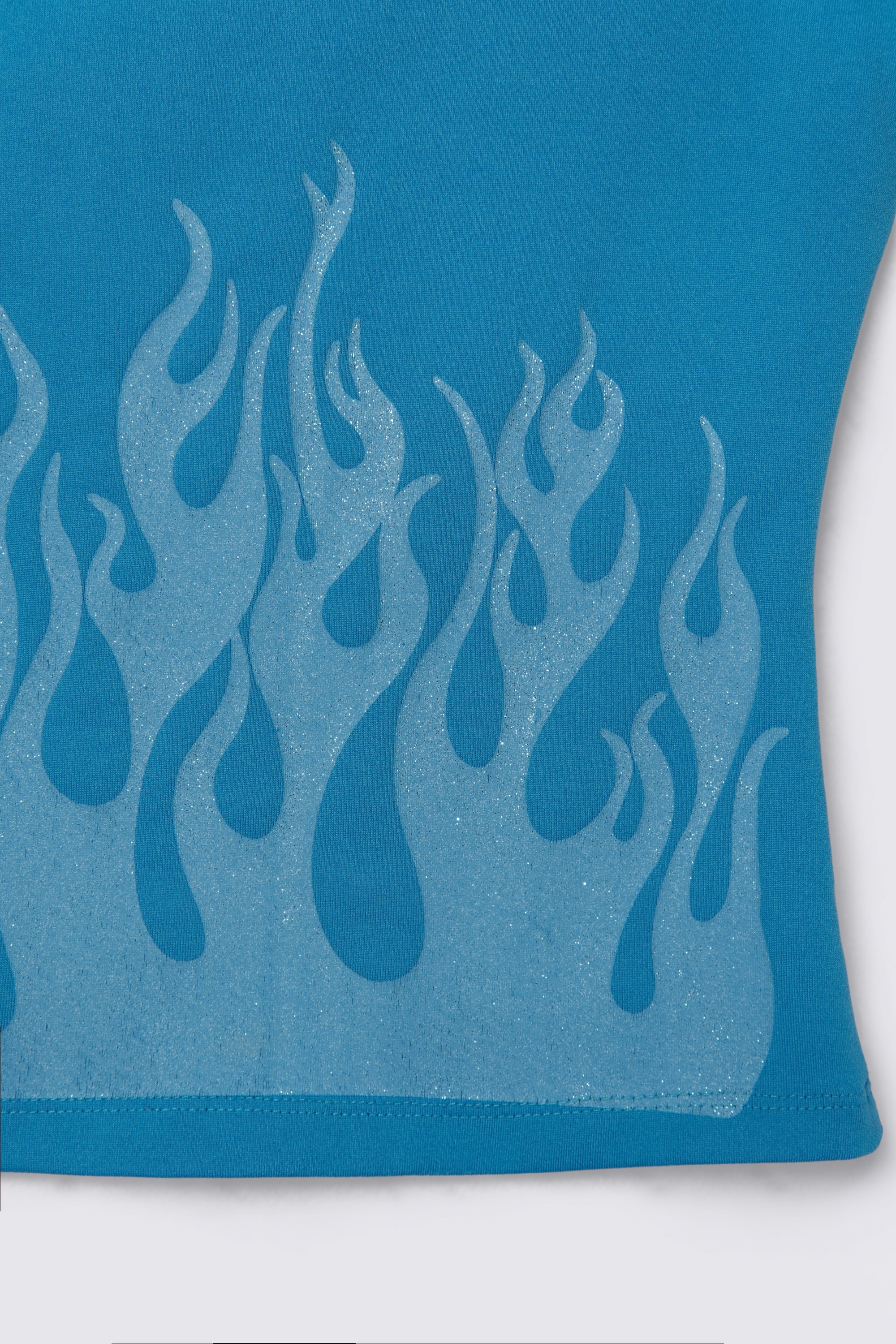 Y2K Delia's Glitter Flames One Shoulder Top