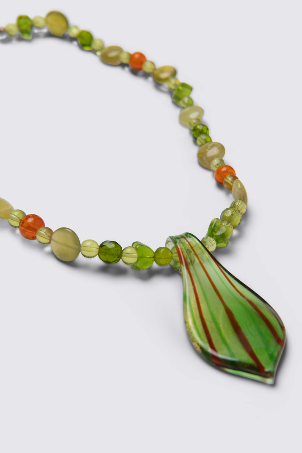 Y2K Green & Orange Glass Pendant