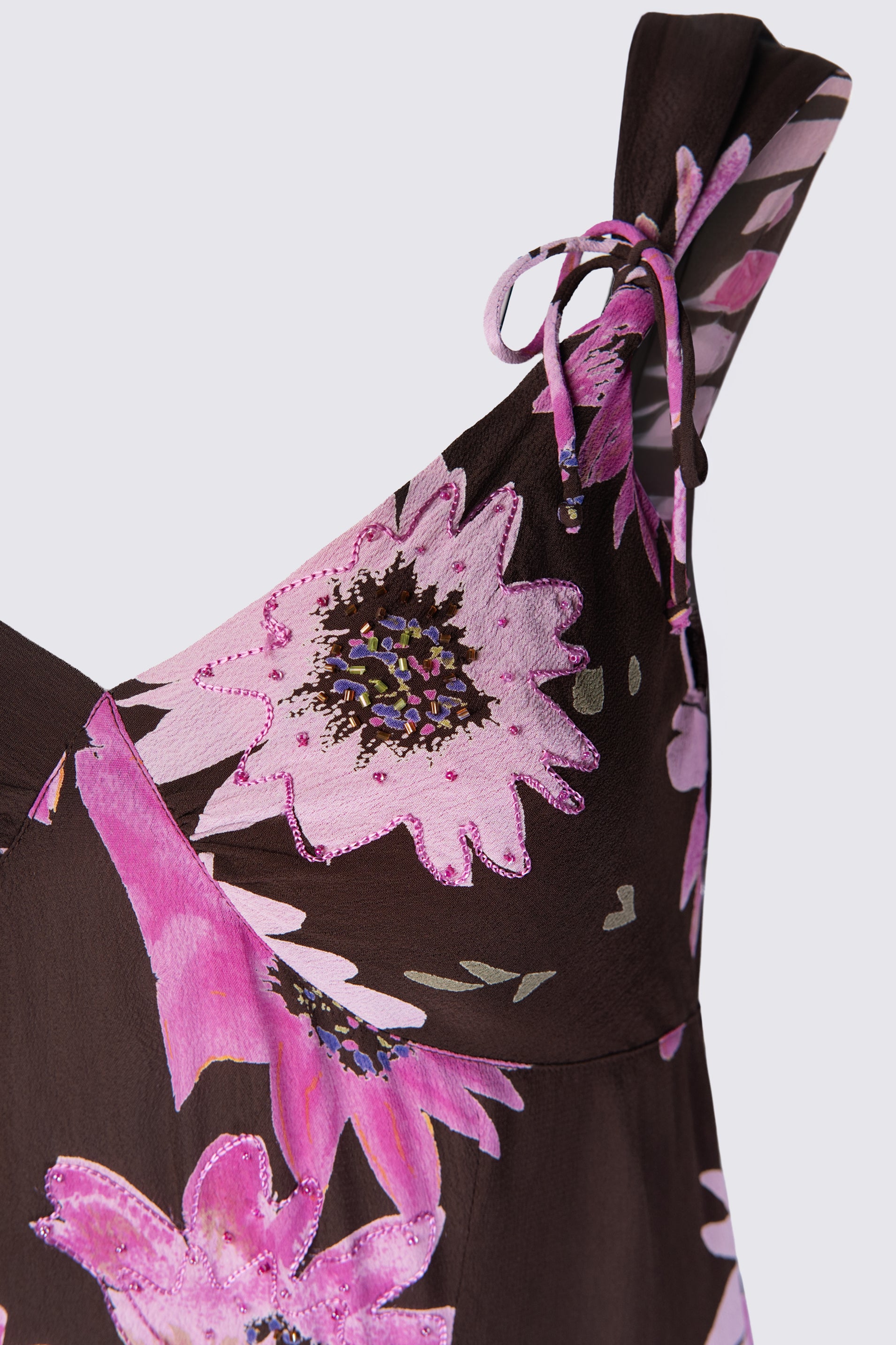Y2K RAG Beaded Rayon Babydoll Dress