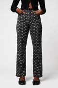 Just Black Vintage Polka Dot Straight Leg Jeans