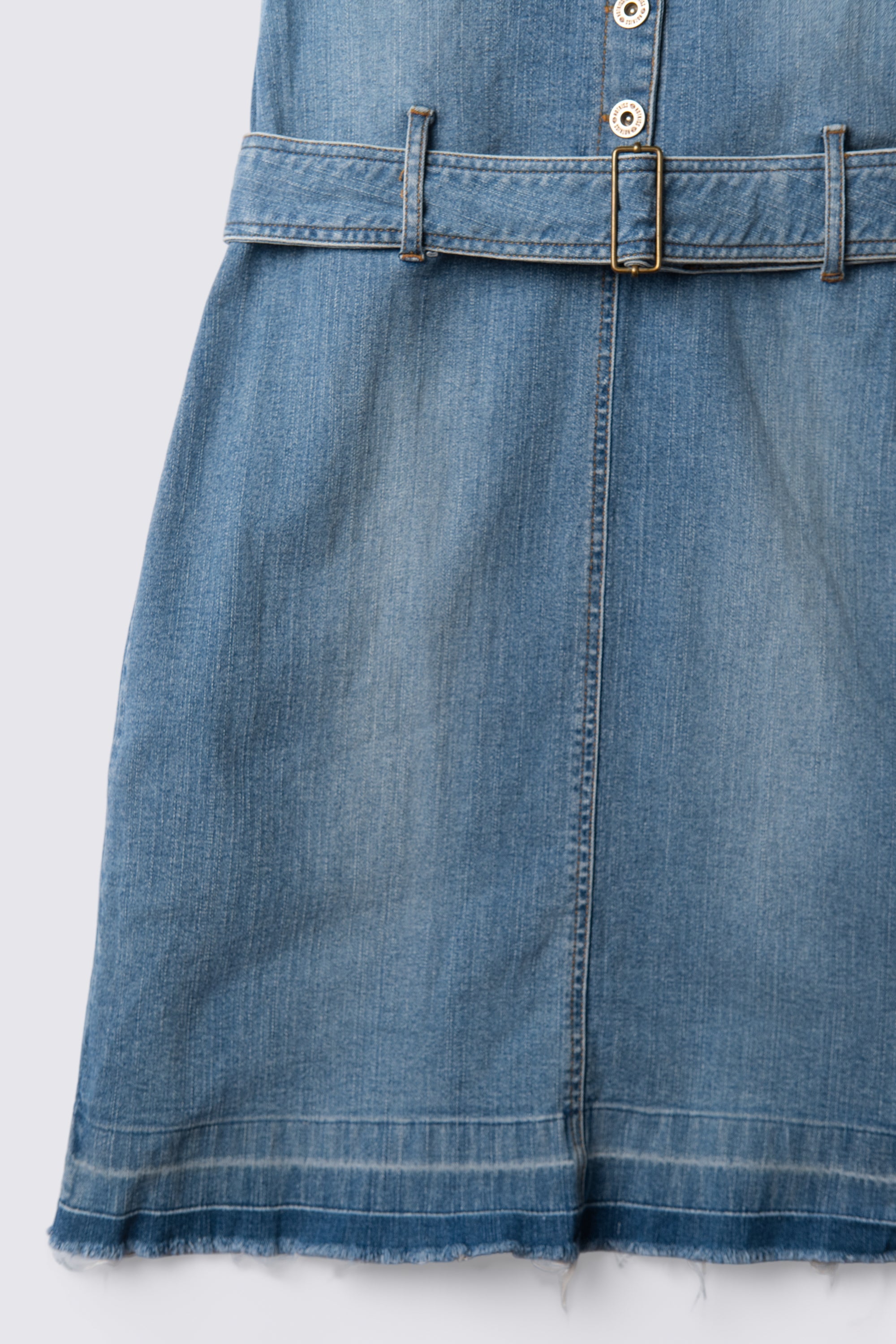 Y2K Hot Kiss Lowrise Belted Denim Mini Dress