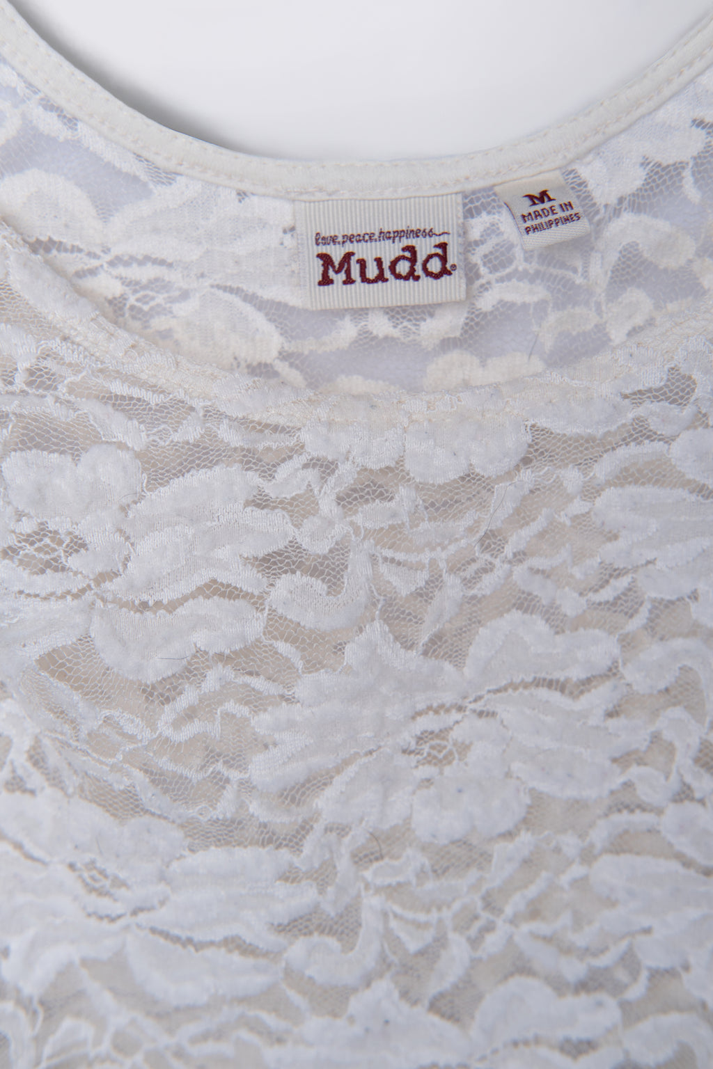 00s Mudd Stretchy Lace Scoop Neck Top