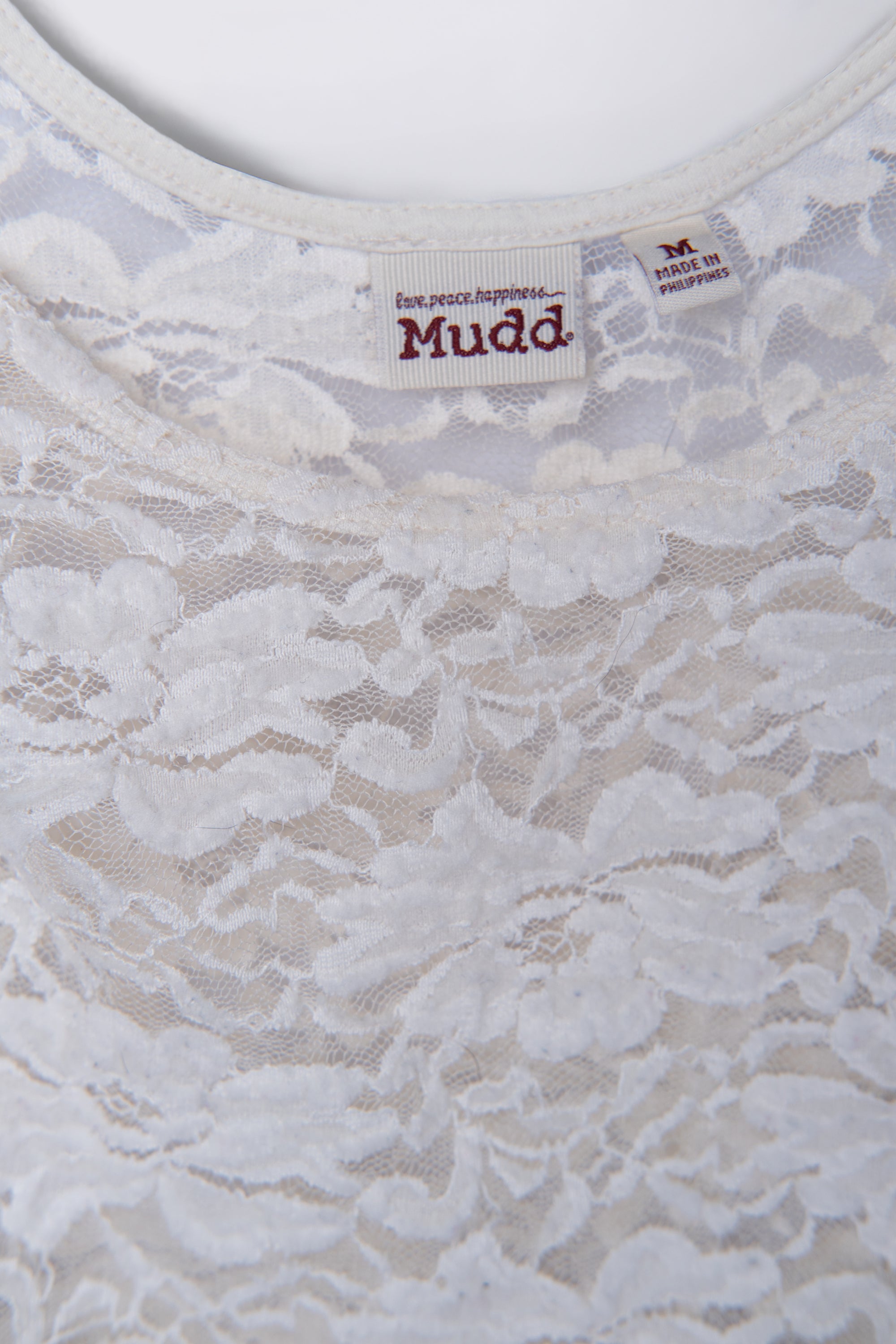 00s Mudd Stretchy Lace Scoop Neck Top