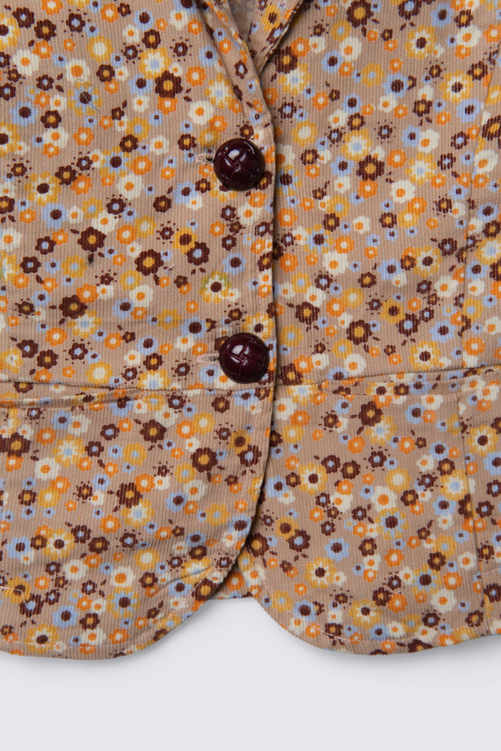 Y2K Floral Print Corduroy Jacket