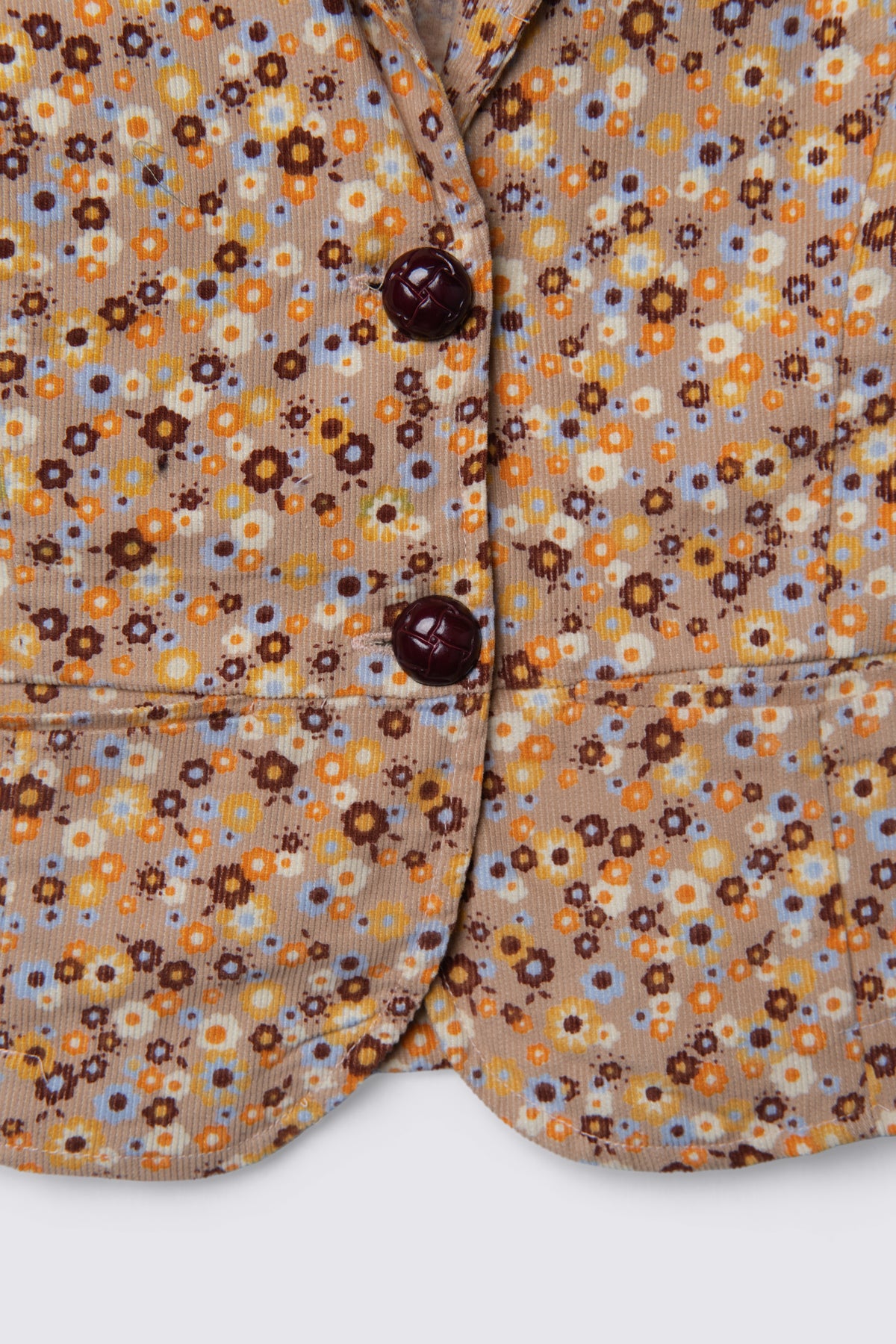 Y2K Floral Print Corduroy Jacket