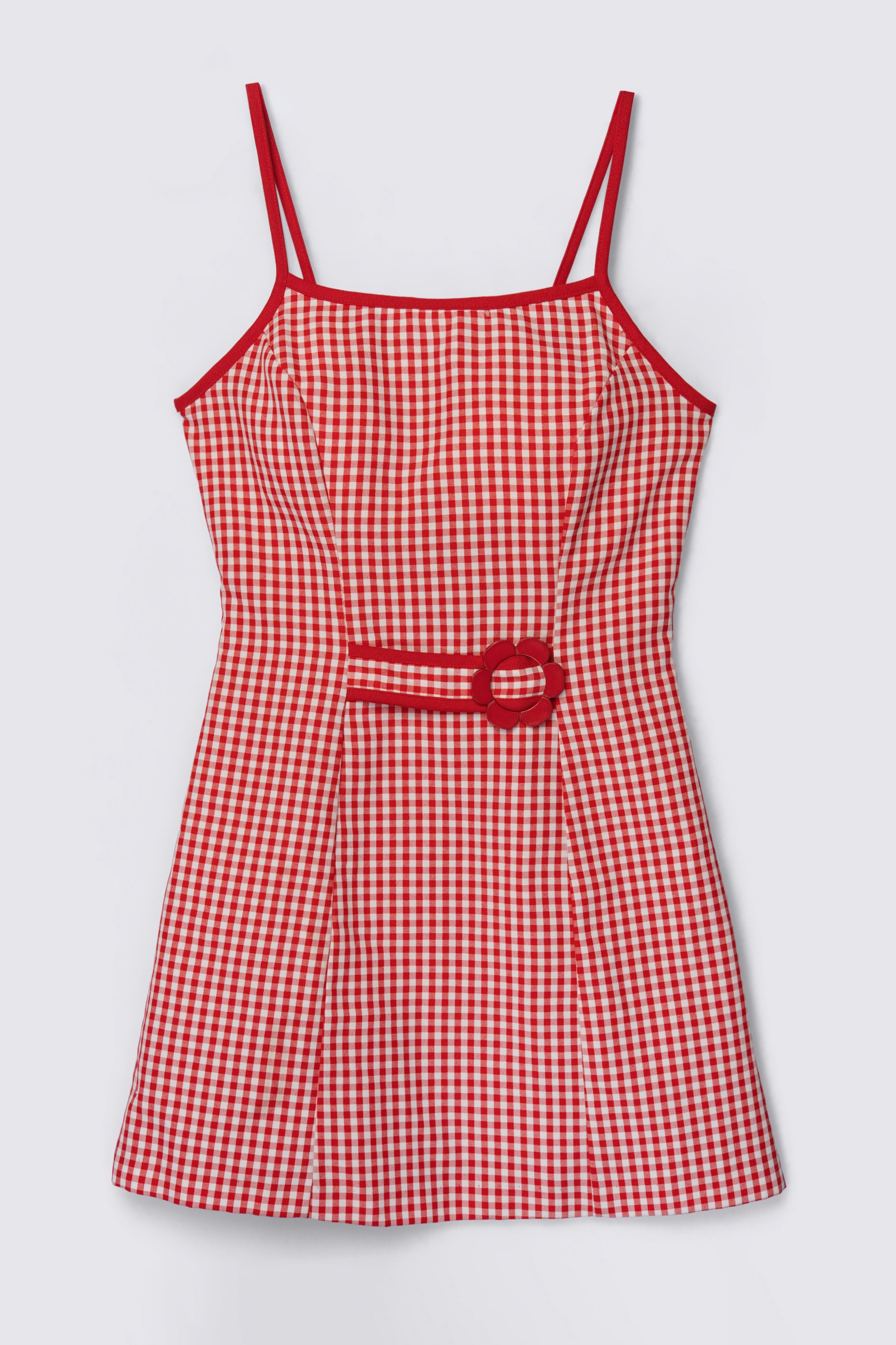 90s Wrapper Belted Gingham Mini Dress